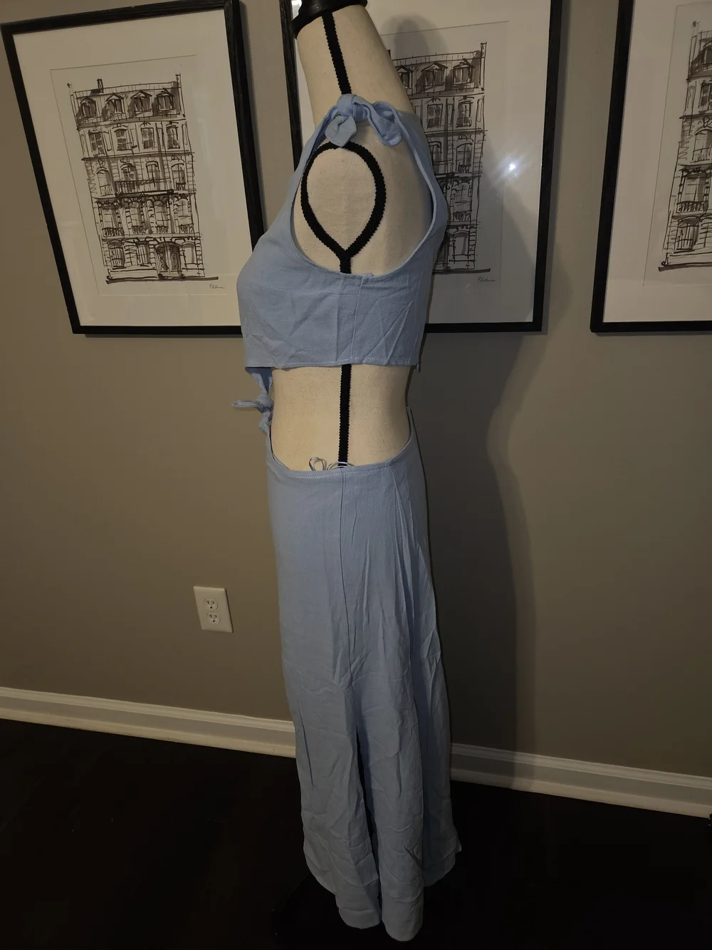 Light Blue Cutout Maxi Dress - Women's - Picture 4 of 7